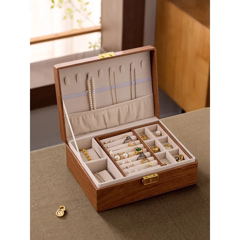 Jewelry box, imitation wood grain leather jewelry storage box
Jewelry box, imitation wood grain leather jewelry storage box