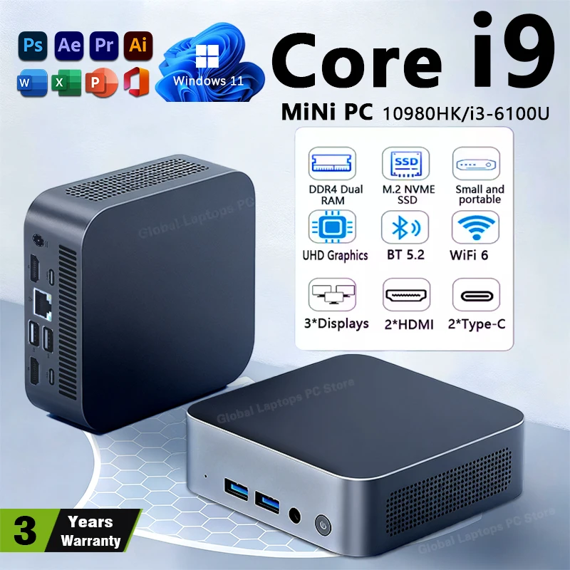 2026 Portable Mini PC Gamer Intel Core i9 10980HK i3 6100U Windows 11 Pro Computer 16GB 32GB RAM 1TB SSD WIFI6 Gaming PC Desktop
2026 Portable Mini PC Gamer Intel Core i9 10980HK i3 6100U Windows 11 Pro Computer 16GB 32GB RAM 1TB SSD WIFI6 Gaming PC Desktop
