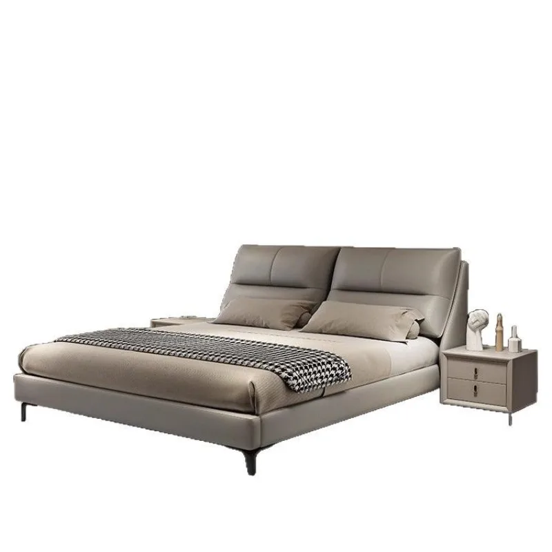 Master bedroom double soft bag bed solid wood frame high-end atmospheric flush bed
Master bedroom double soft bag bed solid wood frame high-end atmospheric flush bed