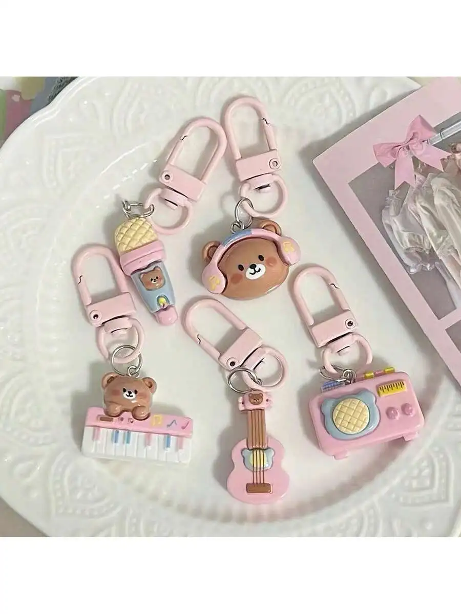 5pcs Pink Musical Bear Keychain Cartoon Bag Pendant For Adults Car Accessory Backpack Charm
5pcs Pink Musical Bear Keychain Cartoon Bag Pendant For Adults Car Accessory Backpack Charm