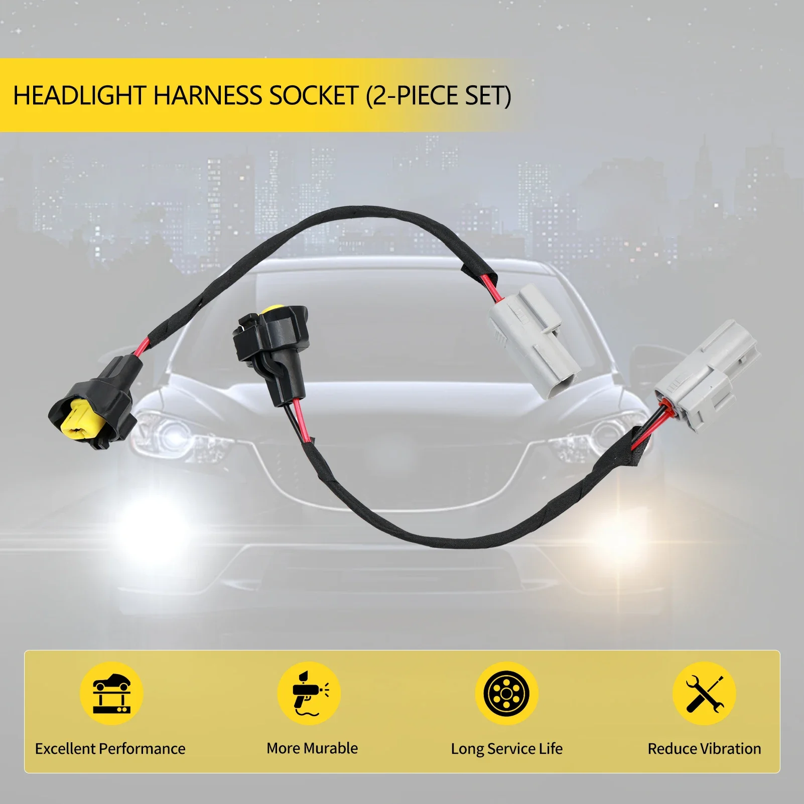2 PCS Headlight Wiring Harness Socket Adapter Connector for Nissan Maxima Altima Rogue Low Beam 2007-2014
2 PCS Headlight Wiring Harness Socket Adapter Connector for Nissan Maxima Altima Rogue Low Beam 2007-2014