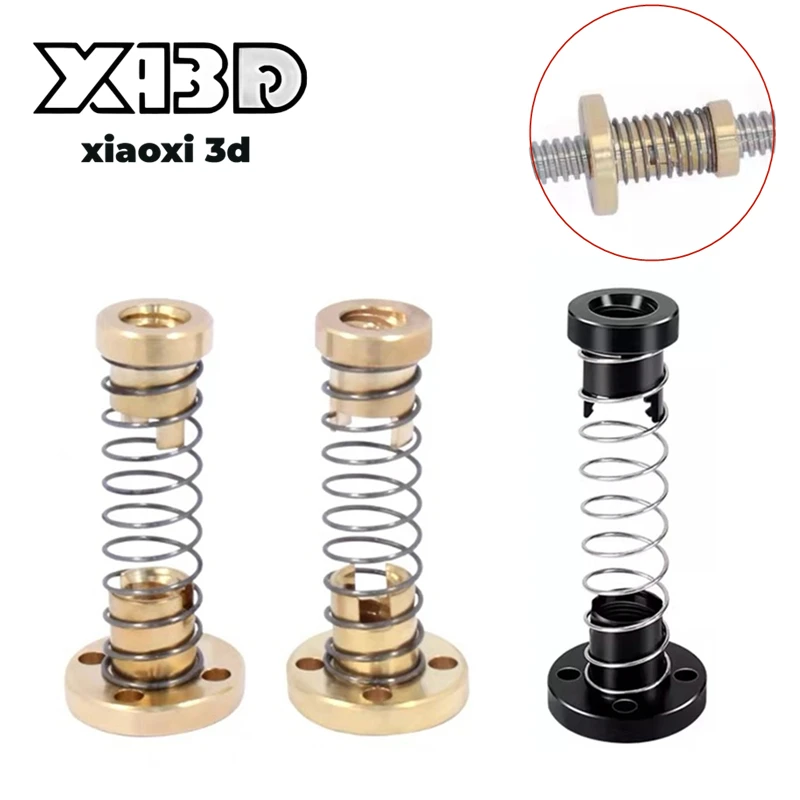 T8 Anti-backlash Lead Screw Brass/POM Spring Nut Elimination Gap Lead 2mm/4mm/8mm for CNC 3D Printer Parts Ender 3 CR10/ Tornado
T8 Anti-backlash Lead Screw Brass/POM Spring Nut Elimination Gap Lead 2mm/4mm/8mm for CNC 3D Printer Parts Ender 3 CR10/ Tornado