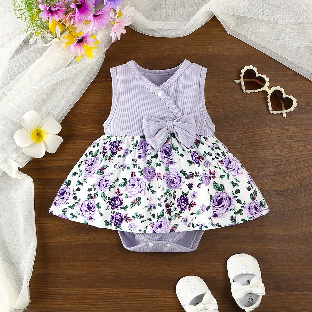 Baby Girl Retro Purple Rose Print Jumpsuit Baby Pure Cotton Bow Decoration Vest Style Triangle Retro Princess Style Jumpsuit
Baby Girl Retro Purple Rose Print Jumpsuit Baby Pure Cotton Bow Decoration Vest Style Triangle Retro Princess Style Jumpsuit