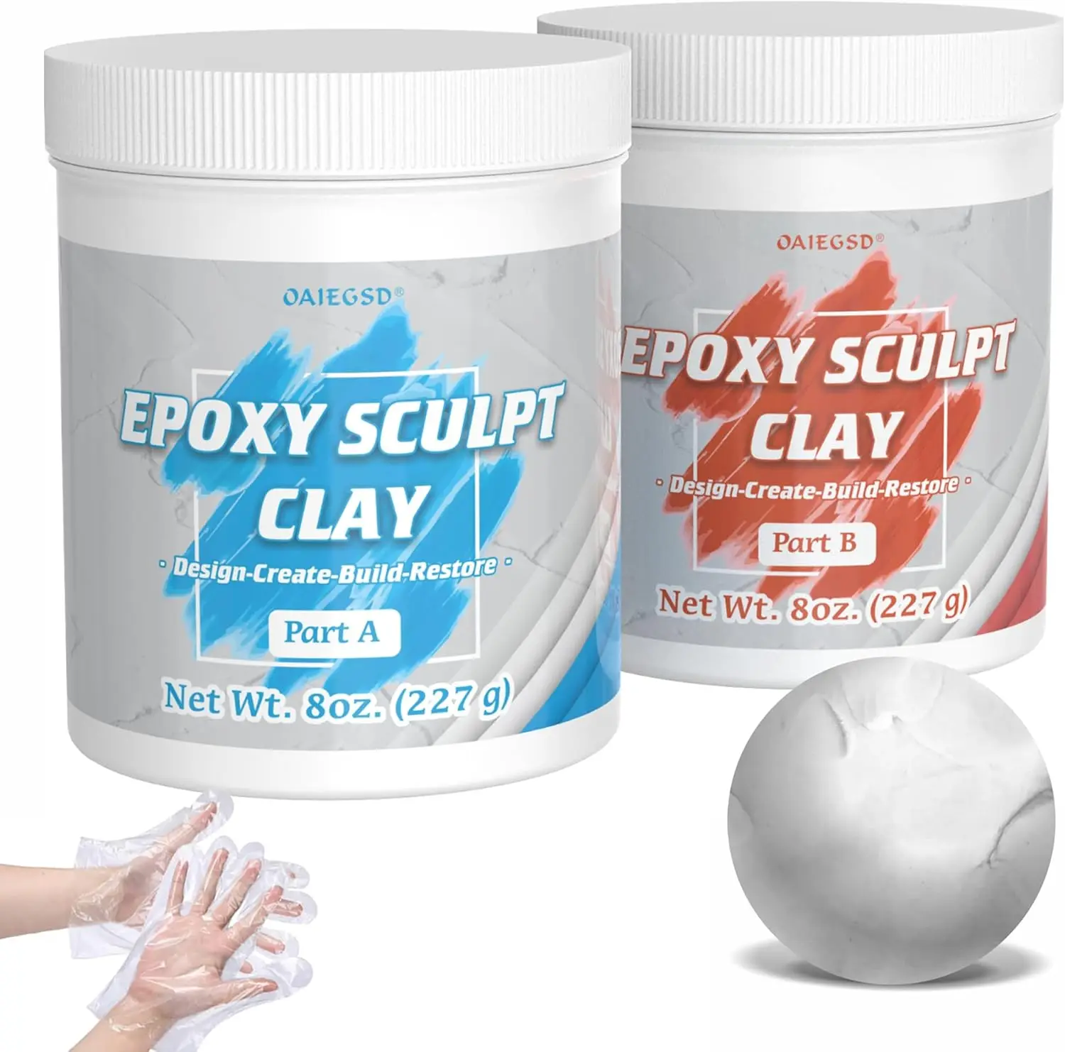 1lb White Epoxy Putty Sculpt Clay, 2 Part Self-Hardening Modeling Compound for Repairing Metal, Wood, Tile, Ceramics, Plastic
1lb White Epoxy Putty Sculpt Clay, 2 Part Self-Hardening Modeling Compound for Repairing Metal, Wood, Tile, Ceramics, Plastic