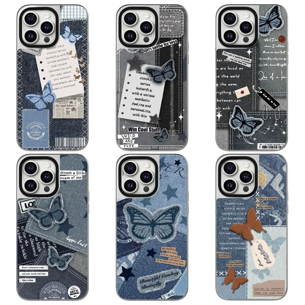 Butterfly Denim Silver Border Mirror Magnetic Phone Case Cover for IPhone 16 15 14 13 12 Pro Max Case for IPhone 16 Pro Max
Butterfly Denim Silver Border Mirror Magnetic Phone Case Cover for IPhone 16 15 14 13 12 Pro Max Case for IPhone 16 Pro Max