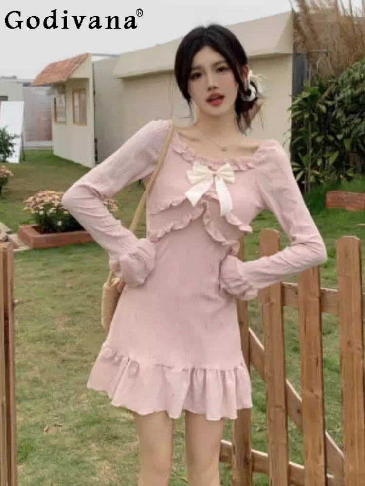Autumn New Large Size Women French Sweet Square Neck Long Dress Gentle Pink Long Sleeve Cute Ruffles High Waist A-line Dresses
Autumn New Large Size Women French Sweet Square Neck Long Dress Gentle Pink Long Sleeve Cute Ruffles High Waist A-line Dresses