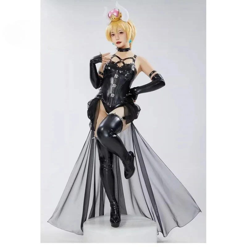 Bowsette Cosplay Costume Anime Marios Adult female sexy black leather jumpsuit headband necklace set Halloween uniform
Bowsette Cosplay Costume Anime Marios Adult female sexy black leather jumpsuit headband necklace set Halloween uniform