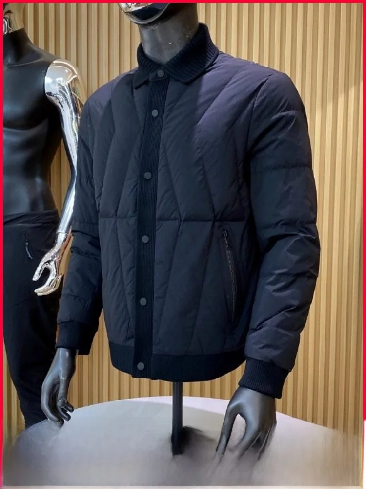 Men's Casual Lightweight 85 down Jaet Stand Collar Knitted Lapel Autumn Winter Outerwear Faionable Youth Sle
Men's Casual Lightweight 85 down Jaet Stand Collar Knitted Lapel Autumn Winter Outerwear Faionable Youth Sle