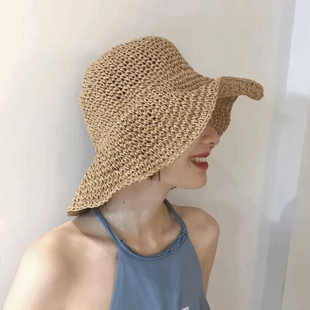 Simple Solid Color Beach Sun Hat Korean Style Anti-UV Crochet Straw Hat Casual Hiking Cap Summer Bucket Hat Famale
Simple Solid Color Beach Sun Hat Korean Style Anti-UV Crochet Straw Hat Casual Hiking Cap Summer Bucket Hat Famale