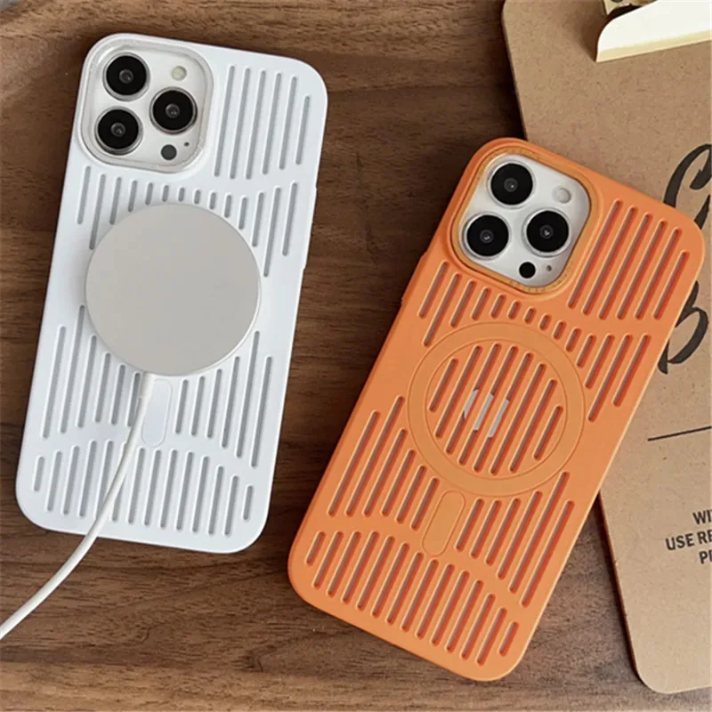 For iPhone 15 14 13 12 Pro Max 14 Plus Skin Feel Heat Dissipation Magnetic Wireless Charge Hollow Out Protective Phone Case
For iPhone 15 14 13 12 Pro Max 14 Plus Skin Feel Heat Dissipation Magnetic Wireless Charge Hollow Out Protective Phone Case