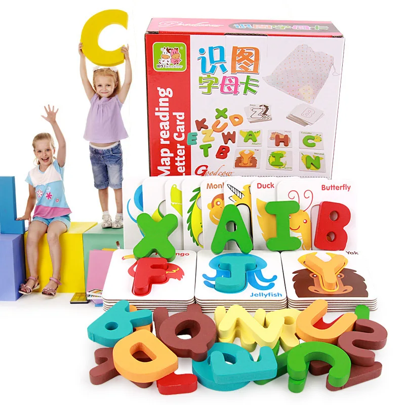 26Pcs English Letters Word Cognitive Cards Wooden Flashcard Alphabet Toys Jigsaw Puzzle Game Educational Toy for Children Gifts
26Pcs English Letters Word Cognitive Cards Wooden Flashcard Alphabet Toys Jigsaw Puzzle Game Educational Toy for Children Gifts