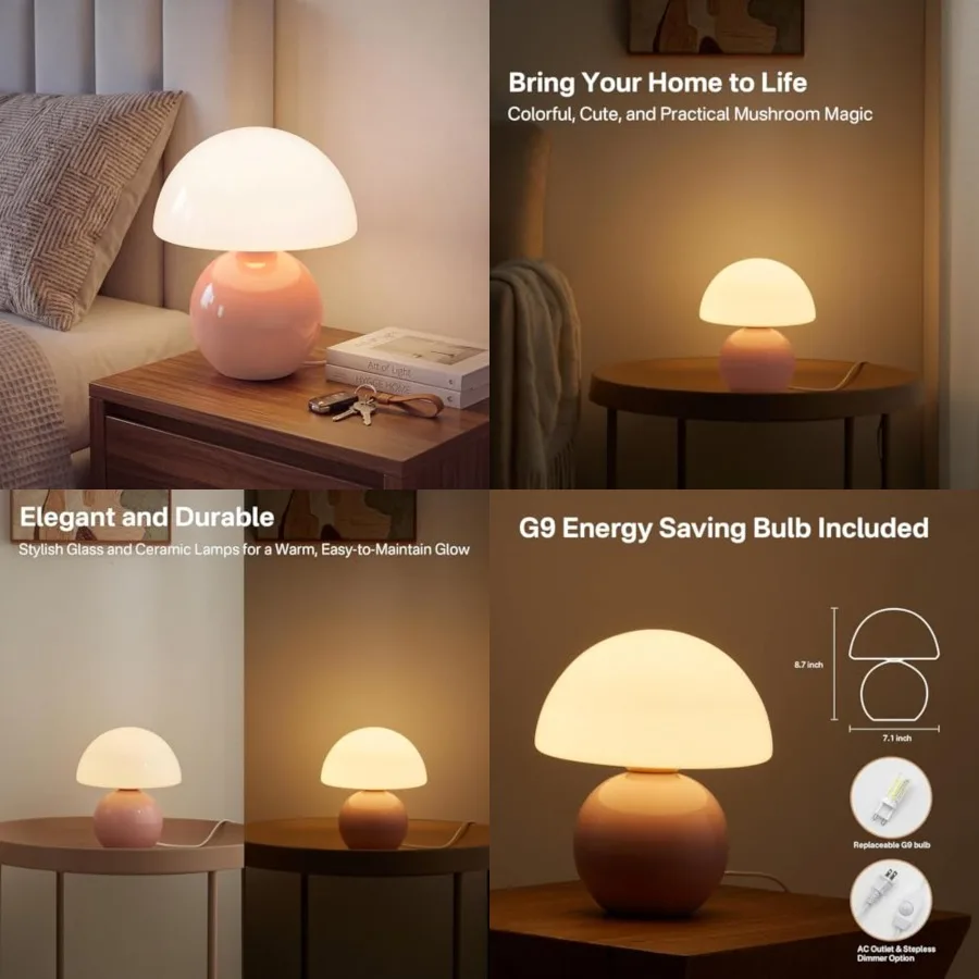 Mushroom Lamp Desk Lamp for Bedroom, Table Bedside Small Lamps for Living Room, Mushroom Decor Cute Mini Modern Mid Century Lam
Mushroom Lamp Desk Lamp for Bedroom, Table Bedside Small Lamps for Living Room, Mushroom Decor Cute Mini Modern Mid Century Lam