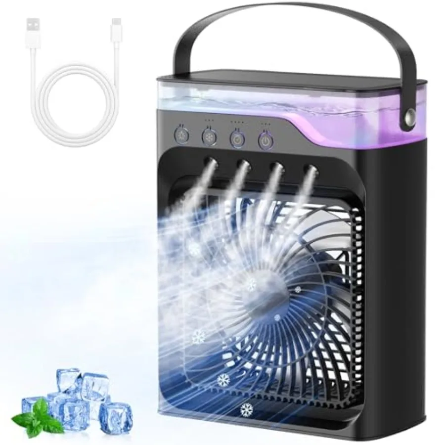 Portable air Conditioners, Personal Cooling Fan with 120° Oscillation, 3 Wind Speed and 4 Sprays, 2/4/6/8H Timer, Multi-Color L
Portable air Conditioners, Personal Cooling Fan with 120° Oscillation, 3 Wind Speed and 4 Sprays, 2/4/6/8H Timer, Multi-Color L