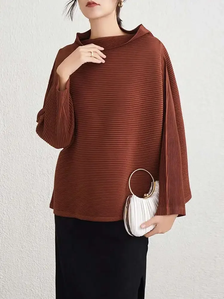 Miyake Summer New 2025 Fashion Casual Hundred Women's Pleated Loose T Shirt Women's High Neck Full Sleeve Pullover Hundred
Miyake Summer New 2025 Fashion Casual Hundred Women's Pleated Loose T Shirt Women's High Neck Full Sleeve Pullover Hundred