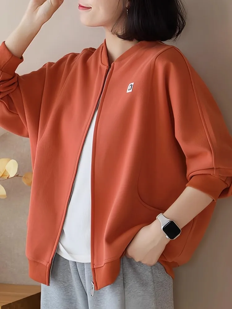 Loose Fit Pure Cotton Long Sleeve Jacket Women's Casual Style Zipper Closure Comfortable Warmth Ball Game Top Trendy
Loose Fit Pure Cotton Long Sleeve Jacket Women's Casual Style Zipper Closure Comfortable Warmth Ball Game Top Trendy