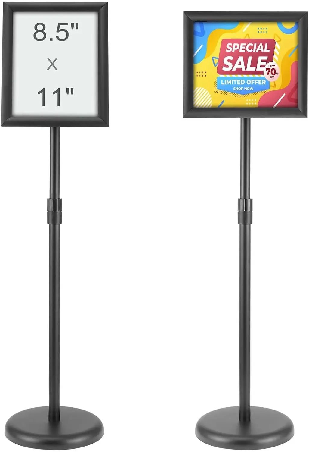 Pedestal Sign Holder, 8.5 x 11 Inch Vertical and Horizontal Adjustable Poster Stand, Heavy-Duty Floor Standing Sign Holder
Pedestal Sign Holder, 8.5 x 11 Inch Vertical and Horizontal Adjustable Poster Stand, Heavy-Duty Floor Standing Sign Holder