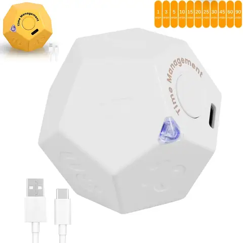 Mini minuterie Cube LED, temps préréglé, double Mode d'alarme, compte à rebours Pomodoro, minuterie numérique, gestion du temps, cuisine, étude