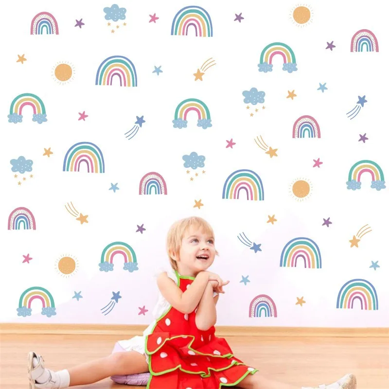 DIY Cartoon Kids Wall Stickers Raibow Star Boy Girl Baby Room Decor Aesthetic Nordic Style Wallpaper Home Decoration Wall Art
DIY Cartoon Kids Wall Stickers Raibow Star Boy Girl Baby Room Decor Aesthetic Nordic Style Wallpaper Home Decoration Wall Art