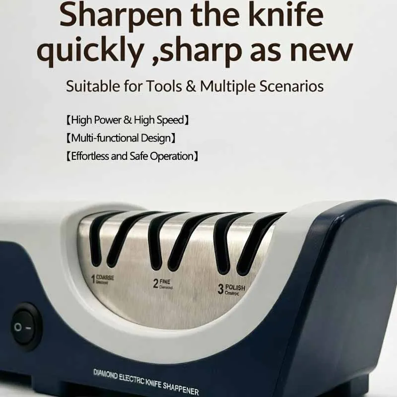 Electric Knife Sharpener 3 Stage Grinding Edge Knife Sharpener For Kitchen Knives With Sharpening And Polishing
Electric Knife Sharpener 3 Stage Grinding Edge Knife Sharpener For Kitchen Knives With Sharpening And Polishing