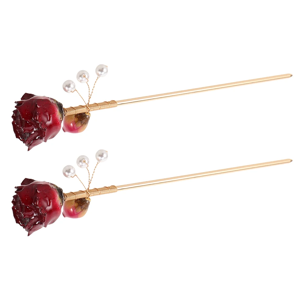 2 Pcs Rose Ancient Style Hairpin Chinese Retro Hanfu Hair Sticks Chopsticks Accessories Long-lasting Material Updo Hairstyle
2 Pcs Rose Ancient Style Hairpin Chinese Retro Hanfu Hair Sticks Chopsticks Accessories Long-lasting Material Updo Hairstyle