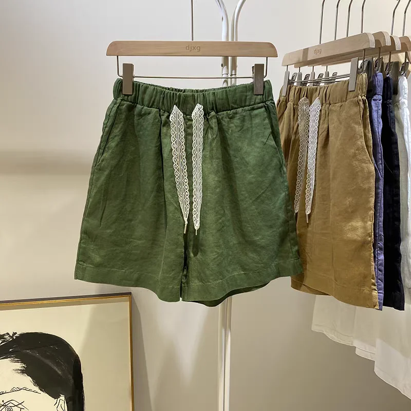 Летние женские брюки 2025 года с высокой талией из хлопка и льна, легкие, с эластичным поясом, кружевной отделкой и шнурком, свободного прямого кроя
Летние женские брюки 2025 года с высокой талией из хлопка и льна, легкие, с эластичным поясом, кружевной отделкой и шнурком, свободного прямого кроя