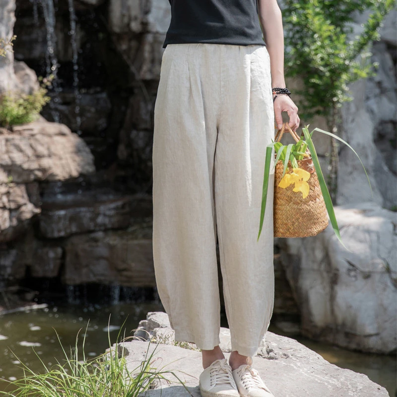 Women Cotton Linen Casual Pants New Arrival 2025 Summer Vintage Style Solid Color Loose Female Ankle-length Straight Pants T582
Women Cotton Linen Casual Pants New Arrival 2025 Summer Vintage Style Solid Color Loose Female Ankle-length Straight Pants T582