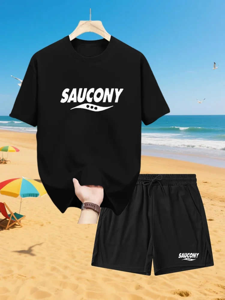 Men Summer SAUCONY Print Short Sleeve Shorts Set Casual Fashion Temperament 2-Piece Street Shoot Holiday Round Neck T-Shirt Set
Men Summer SAUCONY Print Short Sleeve Shorts Set Casual Fashion Temperament 2-Piece Street Shoot Holiday Round Neck T-Shirt Set