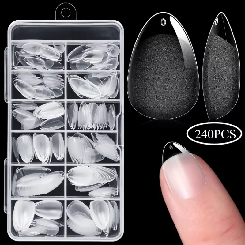 240pcs XXS Super Short Almond Full Cover Sculpted Soft Gel Nail Tips Press on Fake Nails Tailor-made for Short Small Nail Beds
240pcs XXS Super Short Almond Full Cover Sculpted Soft Gel Nail Tips Press on Fake Nails Tailor-made for Short Small Nail Beds