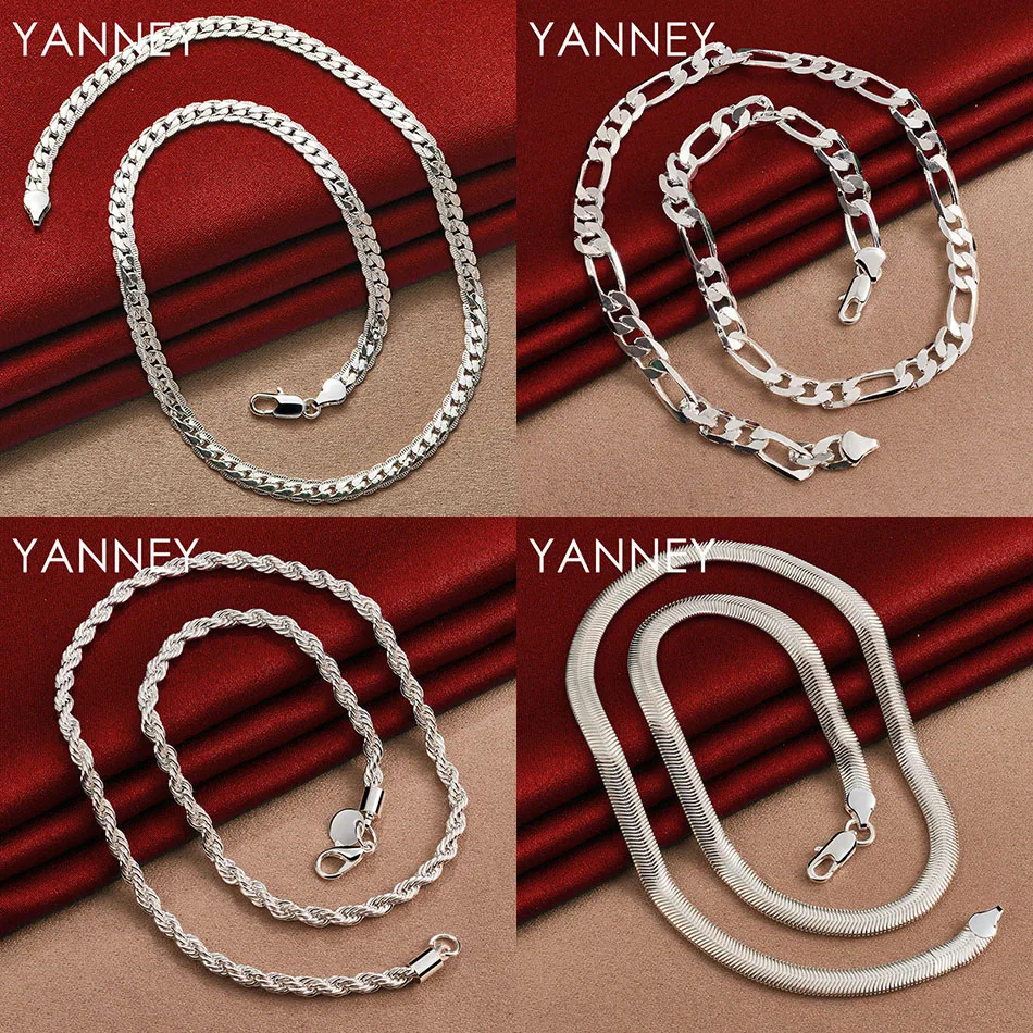 Fashion 925 sterling silver exquisite figaro chain side chain men and women hip hop accessories charm jewelry party wedding gift 
Fashion 925 sterling silver exquisite figaro chain side chain men and women hip hop accessories charm jewelry party wedding gift