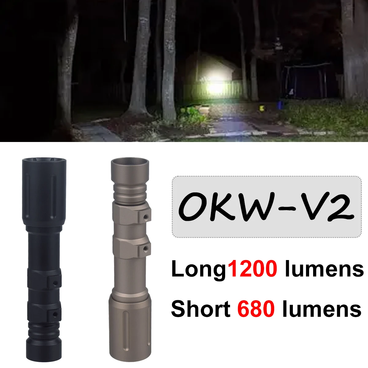Tactical MOD Metal OKW-V2 Flashlight ,Long1200 lumens,Short 680 lumens,18650 18350 Hunting Light ,with Original Markings
Tactical MOD Metal OKW-V2 Flashlight ,Long1200 lumens,Short 680 lumens,18650 18350 Hunting Light ,with Original Markings