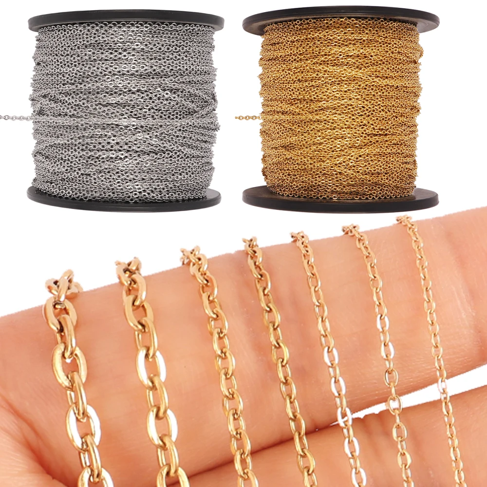 1m/lot Stainless Steel O Chain For Men Women Rolo Necklace for DIY Jewelry Making Cable Link Chain Necklace Handmade Supplies
1m/lot Stainless Steel O Chain For Men Women Rolo Necklace for DIY Jewelry Making Cable Link Chain Necklace Handmade Supplies