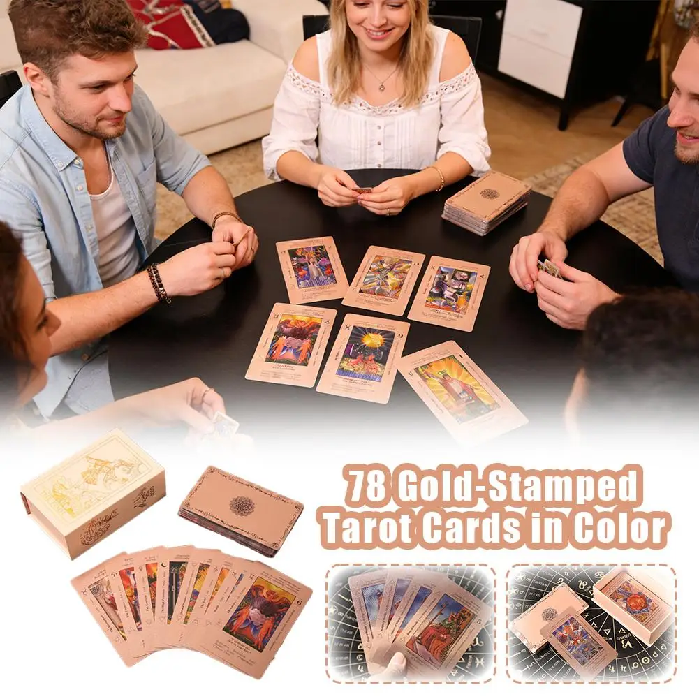 78-Card Full Set Gold-Foiled Rose Gold Tarot Cards - Waterproof PET Plastic Durable Tarot Deck For Beginners Fortune Telling
78-Card Full Set Gold-Foiled Rose Gold Tarot Cards - Waterproof PET Plastic Durable Tarot Deck For Beginners Fortune Telling