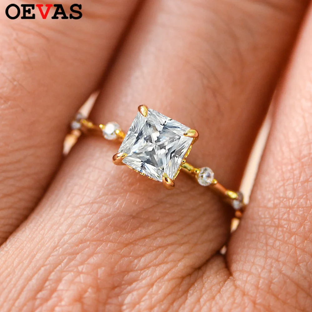 OEVAS 1.2CT 6*6MM Princess Cut Moissanite Ring For Women 100% S925 Silver D Color Sparkling Wedding Dainty Fine Jewelry Gift
OEVAS 1.2CT 6*6MM Princess Cut Moissanite Ring For Women 100% S925 Silver D Color Sparkling Wedding Dainty Fine Jewelry Gift