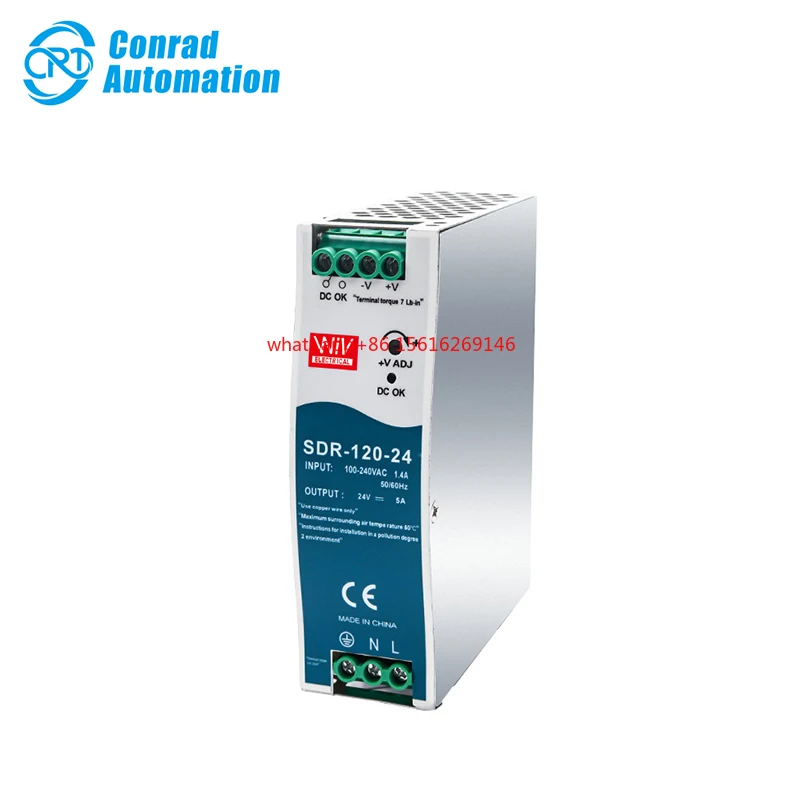 MW SDR-120-12 Industrial Rail Power Supply 12V1.6A DC 120W Rail Switching Power Supply with 240V 100V Input Voltage Options
MW SDR-120-12 Industrial Rail Power Supply 12V1.6A DC 120W Rail Switching Power Supply with 240V 100V Input Voltage Options