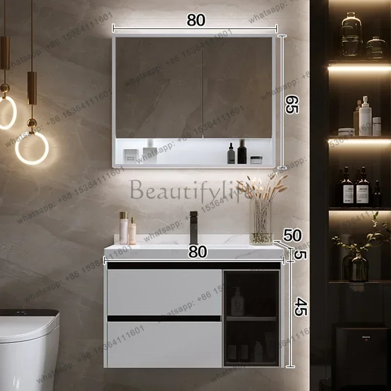 Simple Bathroom Cabinets Multifunction Wall-mounted Vanity with Sink Smart Mirror Cabinets Furniture Arredo Bagno
Simple Bathroom Cabinets Multifunction Wall-mounted Vanity with Sink Smart Mirror Cabinets Furniture Arredo Bagno