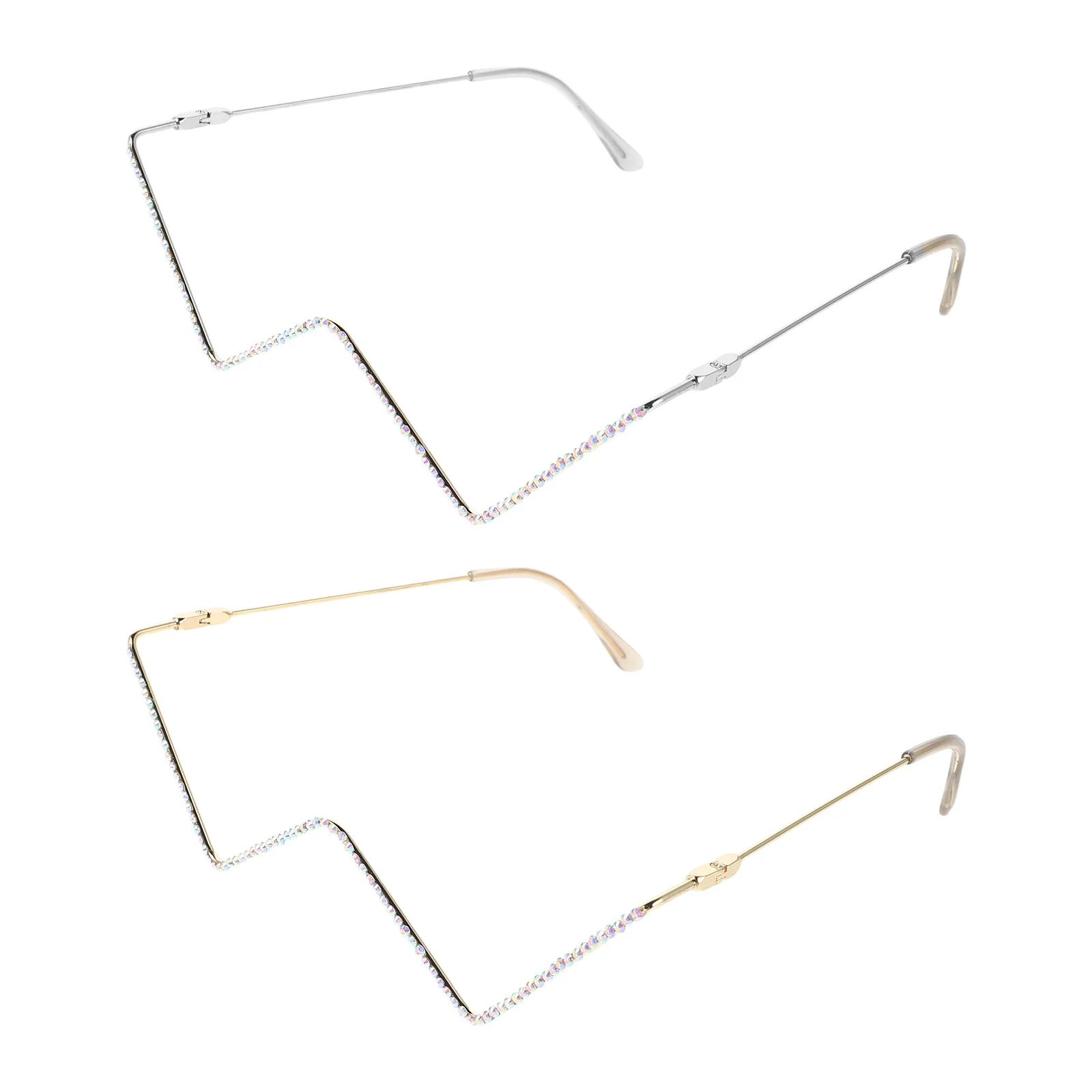 2pcs V Shape Rhinestone Metal Glasses Frames No Lens Eyewear For Parties Christmas Halloween Fashion Sunglasses Glitter Frame
2pcs V Shape Rhinestone Metal Glasses Frames No Lens Eyewear For Parties Christmas Halloween Fashion Sunglasses Glitter Frame
