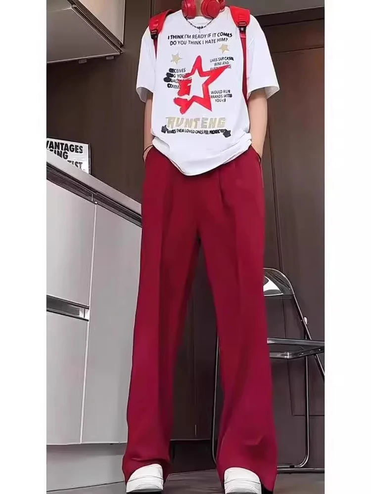 Qui Dry Ice Silk Men's Summer Thin Wide Leg Casual Pants Loose Fit Comfortable Walking Trousers Drapey Loose Sle Faionable 
Qui Dry Ice Silk Men's Summer Thin Wide Leg Casual Pants Loose Fit Comfortable Walking Trousers Drapey Loose Sle Faionable