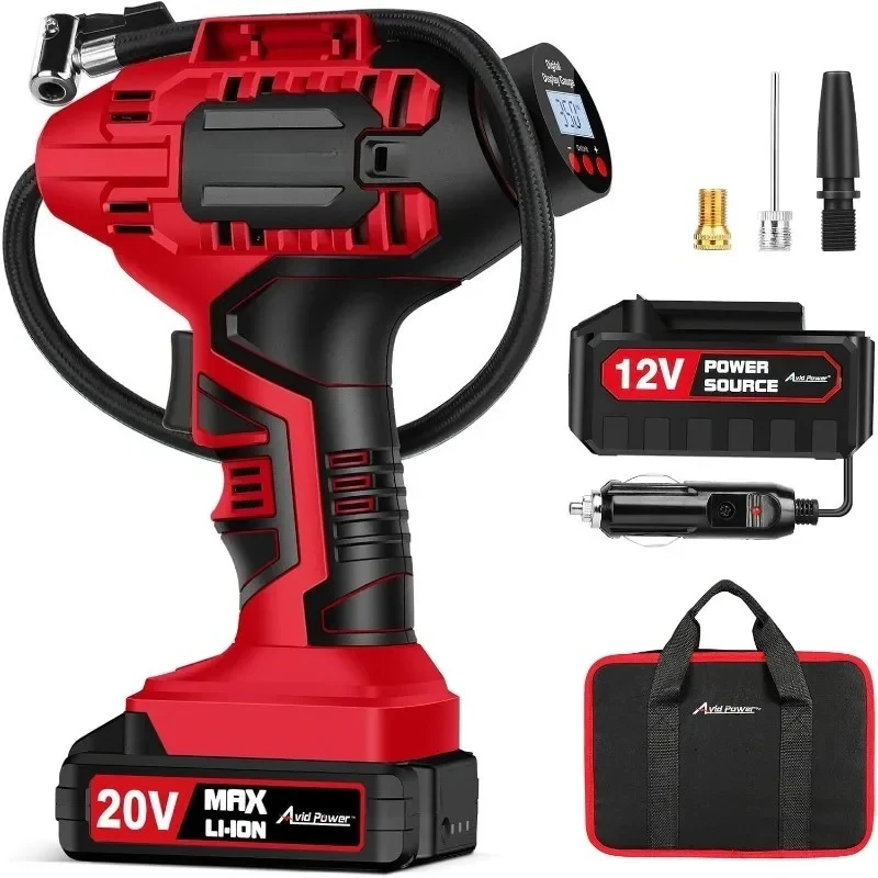 Tire Inflator Portable Air Compressor, 20V Cordless Car Tire Pump, Rechargeable Battery Powered Air Compressor
Tire Inflator Portable Air Compressor, 20V Cordless Car Tire Pump, Rechargeable Battery Powered Air Compressor