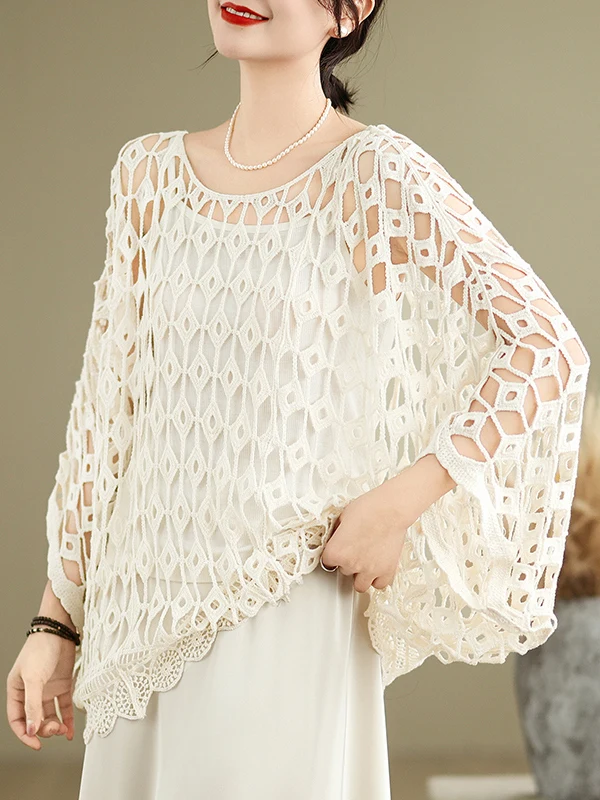 Women's Summer Hollow out Hook Flower Casual Loose Versatile Top irt plus Size Cover up Korean Sle round Ne ort Sve
Women's Summer Hollow out Hook Flower Casual Loose Versatile Top irt plus Size Cover up Korean Sle round Ne ort Sve