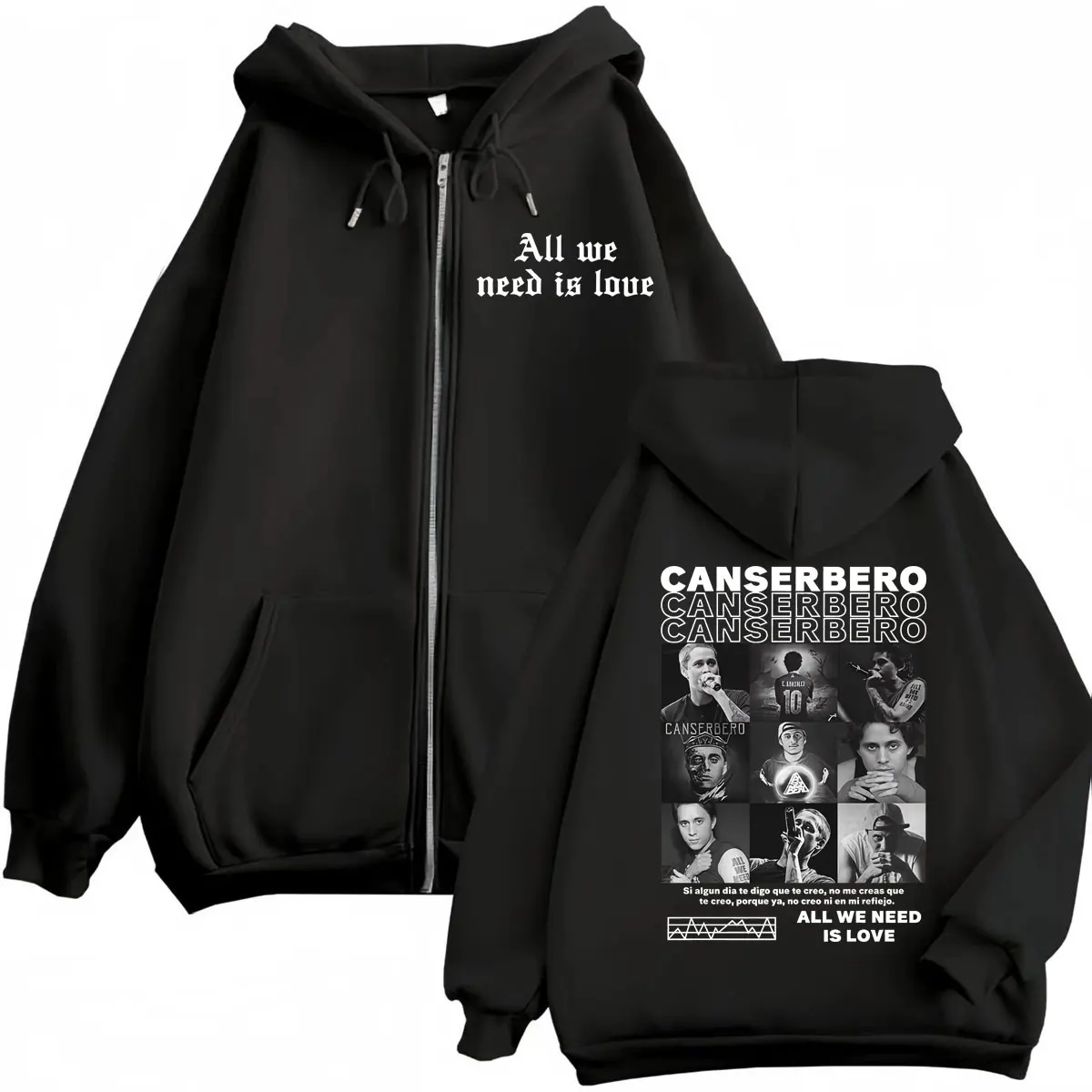 Rapper Canserbero All We Need Is Love Zipper Hoodie Muerte Vida Album Print Zip Up Sweatshirts Men Women Fashion Retro Pullovers
Rapper Canserbero All We Need Is Love Zipper Hoodie Muerte Vida Album Print Zip Up Sweatshirts Men Women Fashion Retro Pullovers