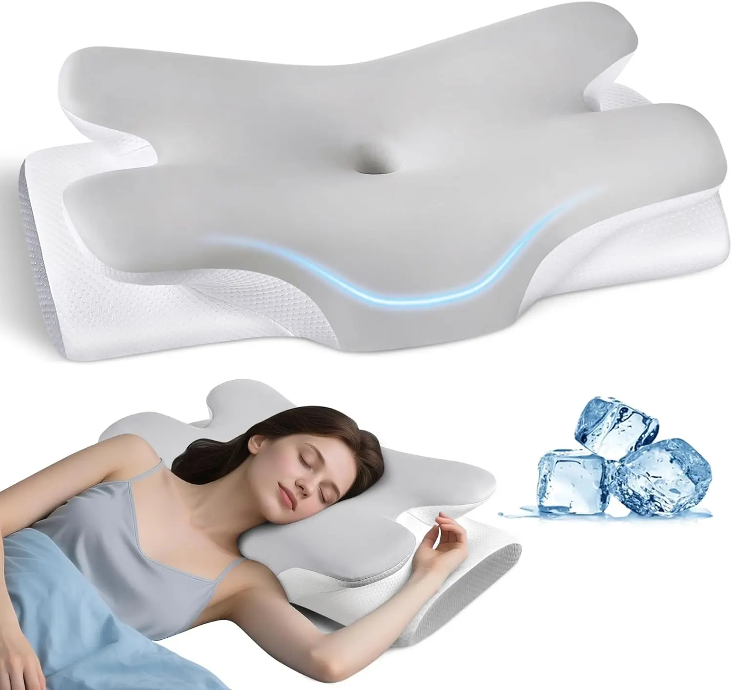 Подушка для шеи для облегчения боли, мягкая контурная боковая подушка для сна с охлаждающей пеной с эффектом памяти
Подушка для шеи для облегчения боли, мягкая контурная боковая подушка для сна с охлаждающей пеной с эффектом памяти