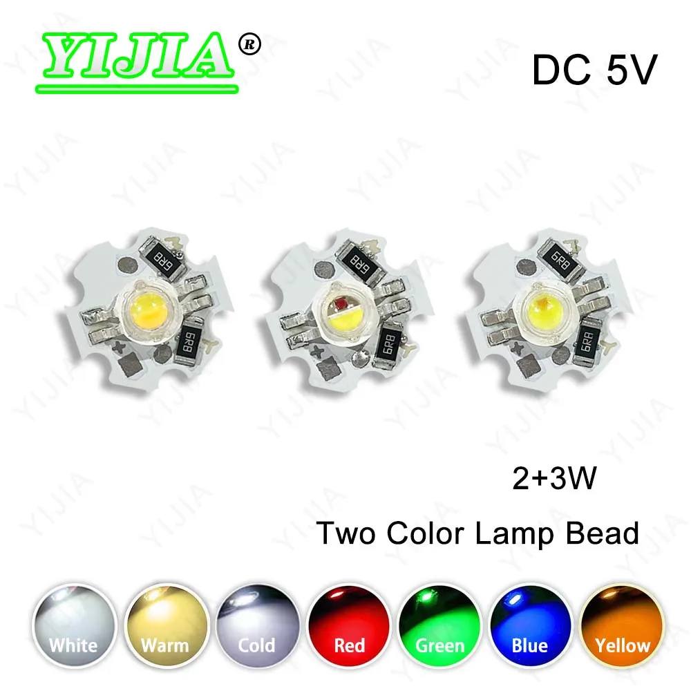 DC5V 2*3W Bicolor High Power White Warm White Yellow Red Green Lamp Beads With 20mm PCB Board For DIY Car Lighting Floodlight
DC5V 2*3W Bicolor High Power White Warm White Yellow Red Green Lamp Beads With 20mm PCB Board For DIY Car Lighting Floodlight