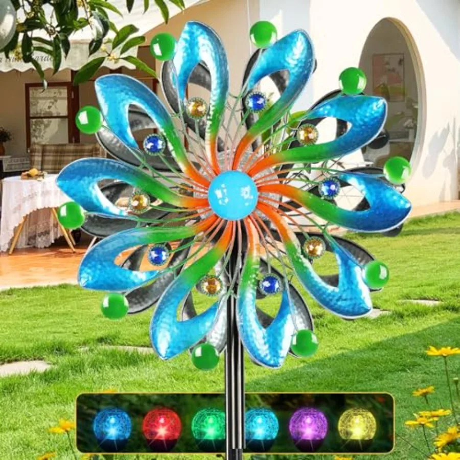 Wind Spinners for Yard and Garden - Wind Sculptures and Spinners, 75 Inch,,Kinetic Art with Solar Powered Multi-Color Light
Wind Spinners for Yard and Garden - Wind Sculptures and Spinners, 75 Inch,,Kinetic Art with Solar Powered Multi-Color Light
