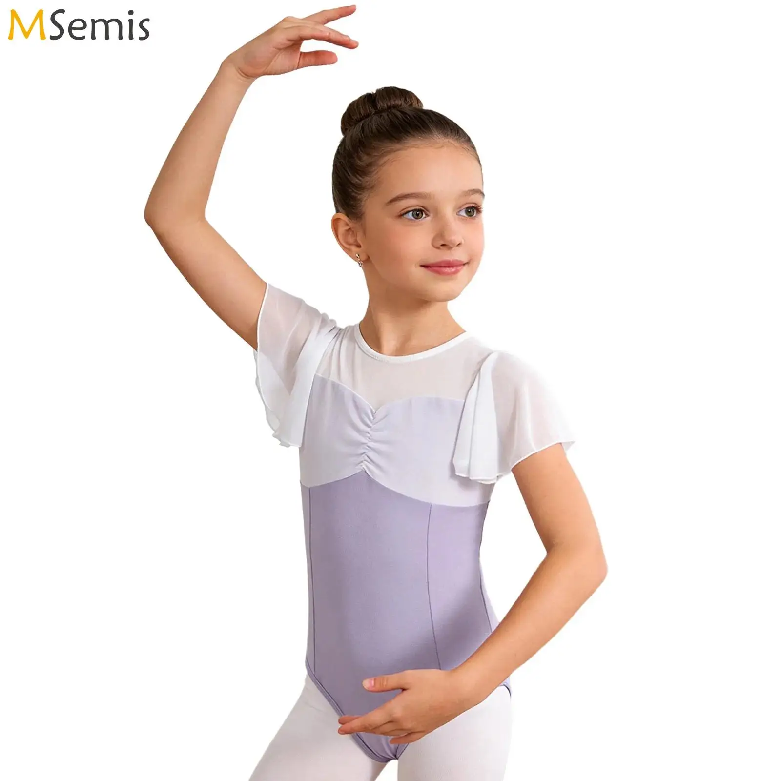 Kids Girls Ruffle Sleeve Ballet Dance Leotard Bodysuit Mesh Patchwork Gymnastics Button Crotch Jumpsuit Performance Costume
Kids Girls Ruffle Sleeve Ballet Dance Leotard Bodysuit Mesh Patchwork Gymnastics Button Crotch Jumpsuit Performance Costume