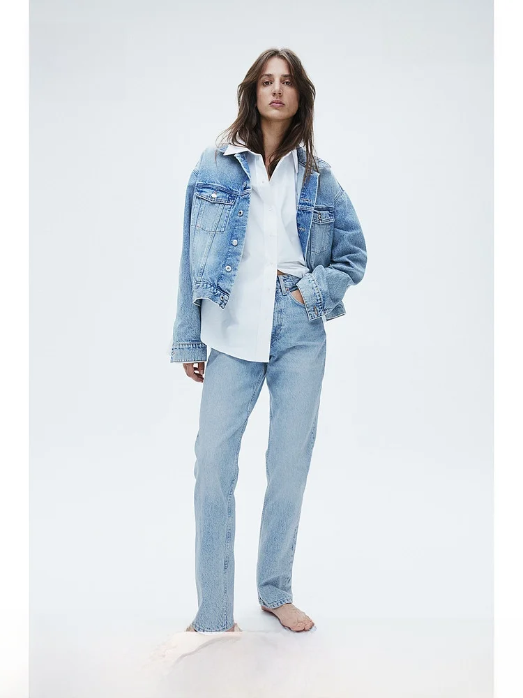 Comfortable Fashionable High Waist Straight Leg Summer Denim Jeans Thin H&M Women's Clothing Cotton 100% Natural Waist
Comfortable Fashionable High Waist Straight Leg Summer Denim Jeans Thin H&M Women's Clothing Cotton 100% Natural Waist