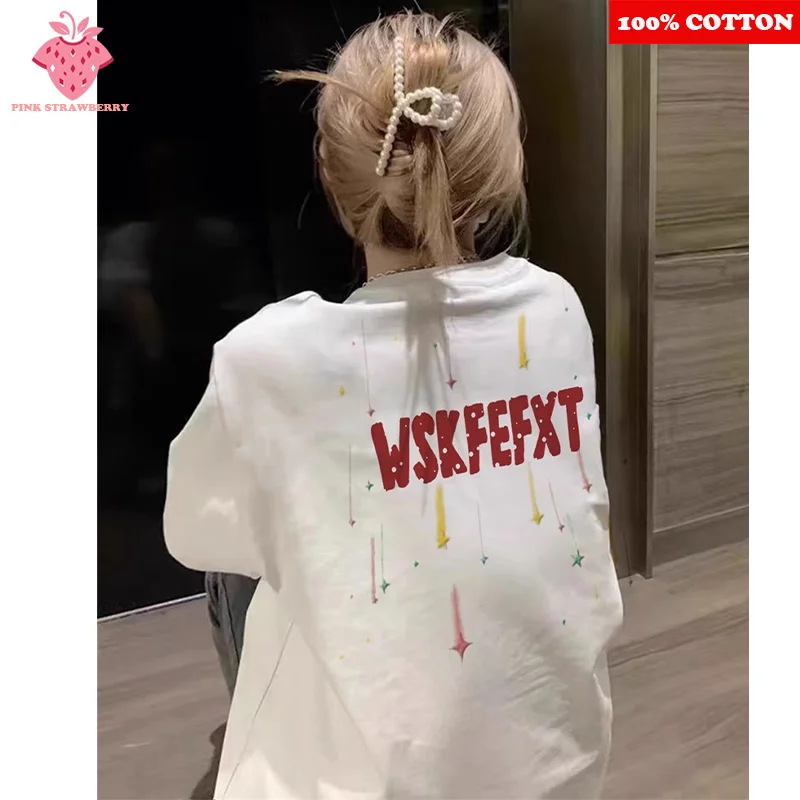 American Letter Print T-shirt Women's Summer 2025 New 100% Cotton Short Sleeve Casual comfort Round neck T-shirt Female clothing
American Letter Print T-shirt Women's Summer 2025 New 100% Cotton Short Sleeve Casual comfort Round neck T-shirt Female clothing