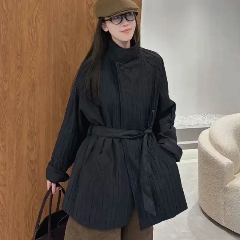 Весна и осень 2024, новая женская пуховая хлопковая куртка, свободная пригородная куртка с воротником-стойкой и ремешком
Весна и осень 2024, новая женская пуховая хлопковая куртка, свободная пригородная куртка с воротником-стойкой и ремешком