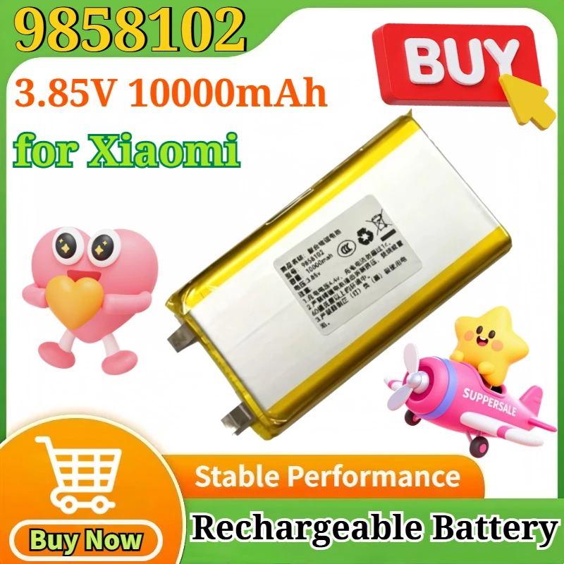 New 9858102 3.85V 10000mAh Polymer Lithium Battery for Xiaomi Mobile Power Supply with Built-in Battery Cell Power Bank Battery
New 9858102 3.85V 10000mAh Polymer Lithium Battery for Xiaomi Mobile Power Supply with Built-in Battery Cell Power Bank Battery