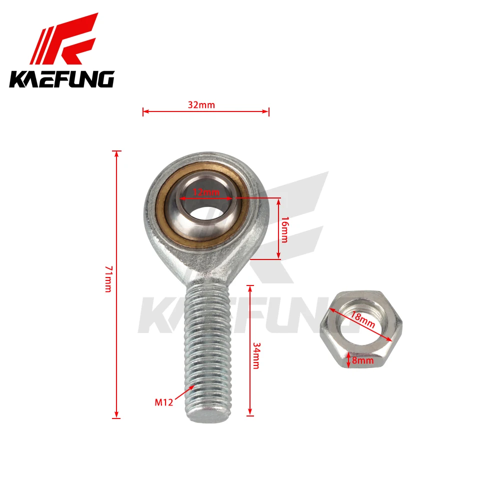 Rod End Bearing M12x1.75 Male Ball Bearing Fish Eye Rod End Joint Bearing Thread Auto Damper Oscillating Bearing
Rod End Bearing M12x1.75 Male Ball Bearing Fish Eye Rod End Joint Bearing Thread Auto Damper Oscillating Bearing