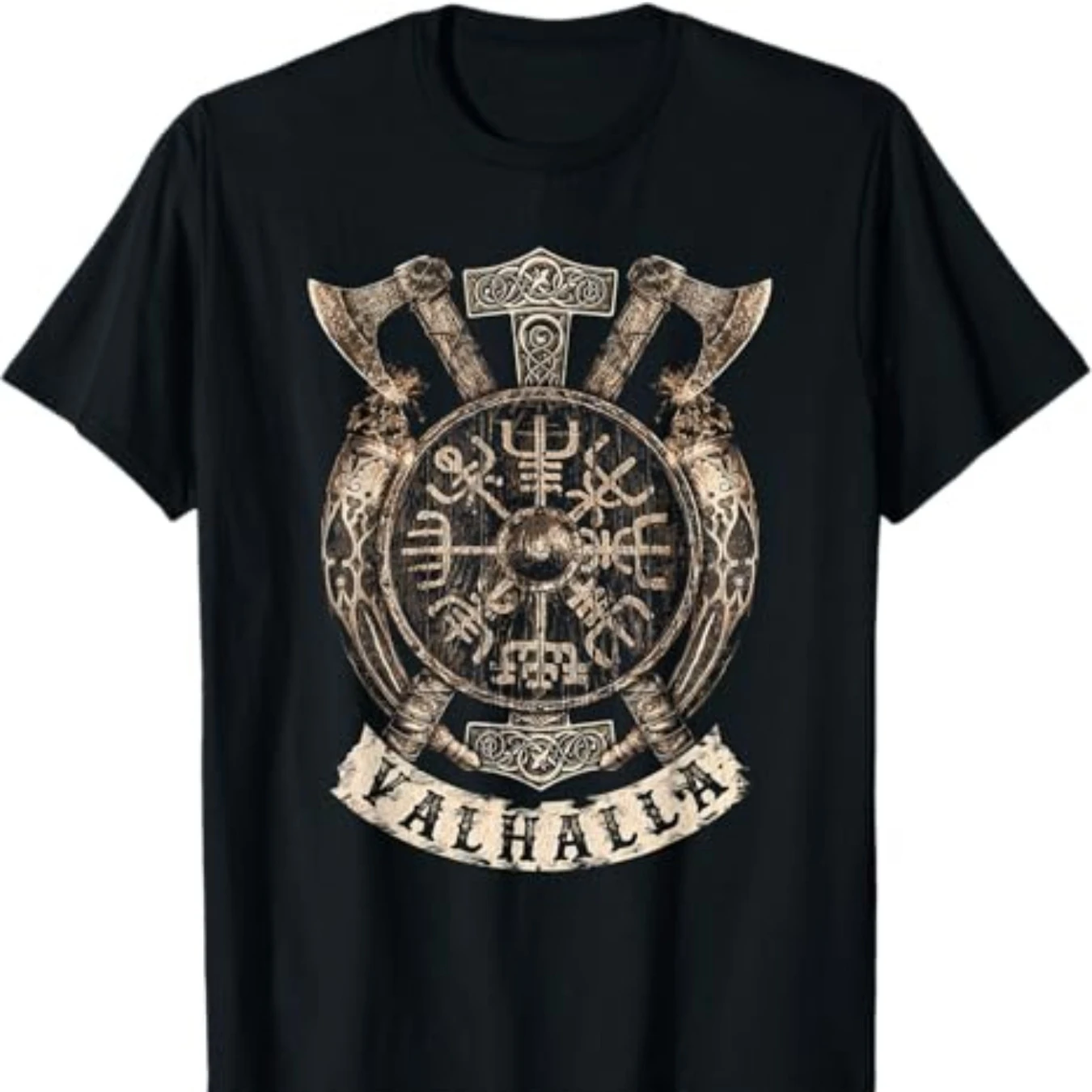 Nordic Warrior Axes, Shields & Rune Valhalla T-Shirt 100% Cotton O-Neck Short Sleeve Summer Casual Mens T-shirt Streetwear
Nordic Warrior Axes, Shields & Rune Valhalla T-Shirt 100% Cotton O-Neck Short Sleeve Summer Casual Mens T-shirt Streetwear